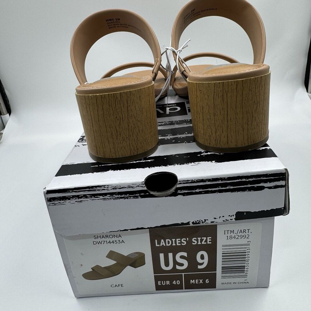 New Dolce Vita Sharona Women’s Dual Straps with Block Heel Sandals Cafe Size 9 - Picture 5 of 14